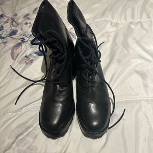 SCHUTZ Black Lace-Up Women's Boots